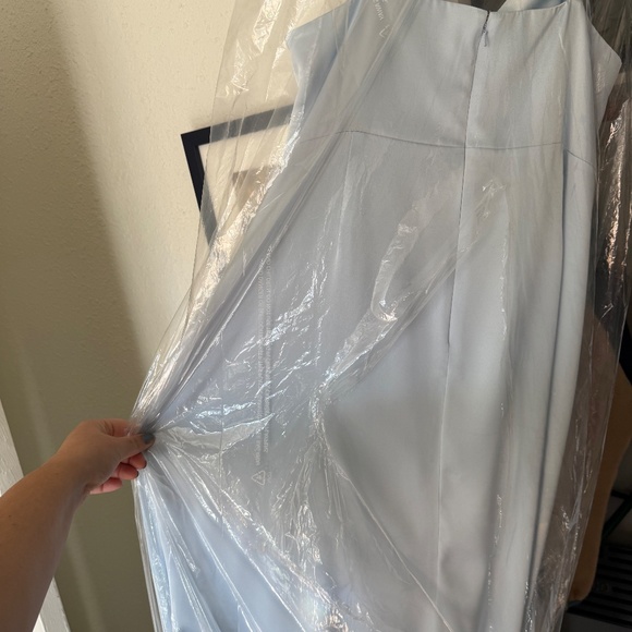 Lydia Matte Satin Dress -  1X / MIST BLUE - Picture 6 of 7